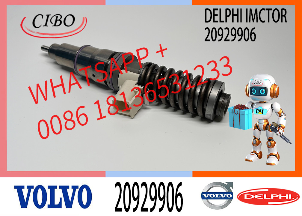 Fuel Injector 20929906 BEBE4D14101 20780666 For VOL-VO Excavator D16 A40E A40F A45G EC700B EC700C EC750D L350F L350H