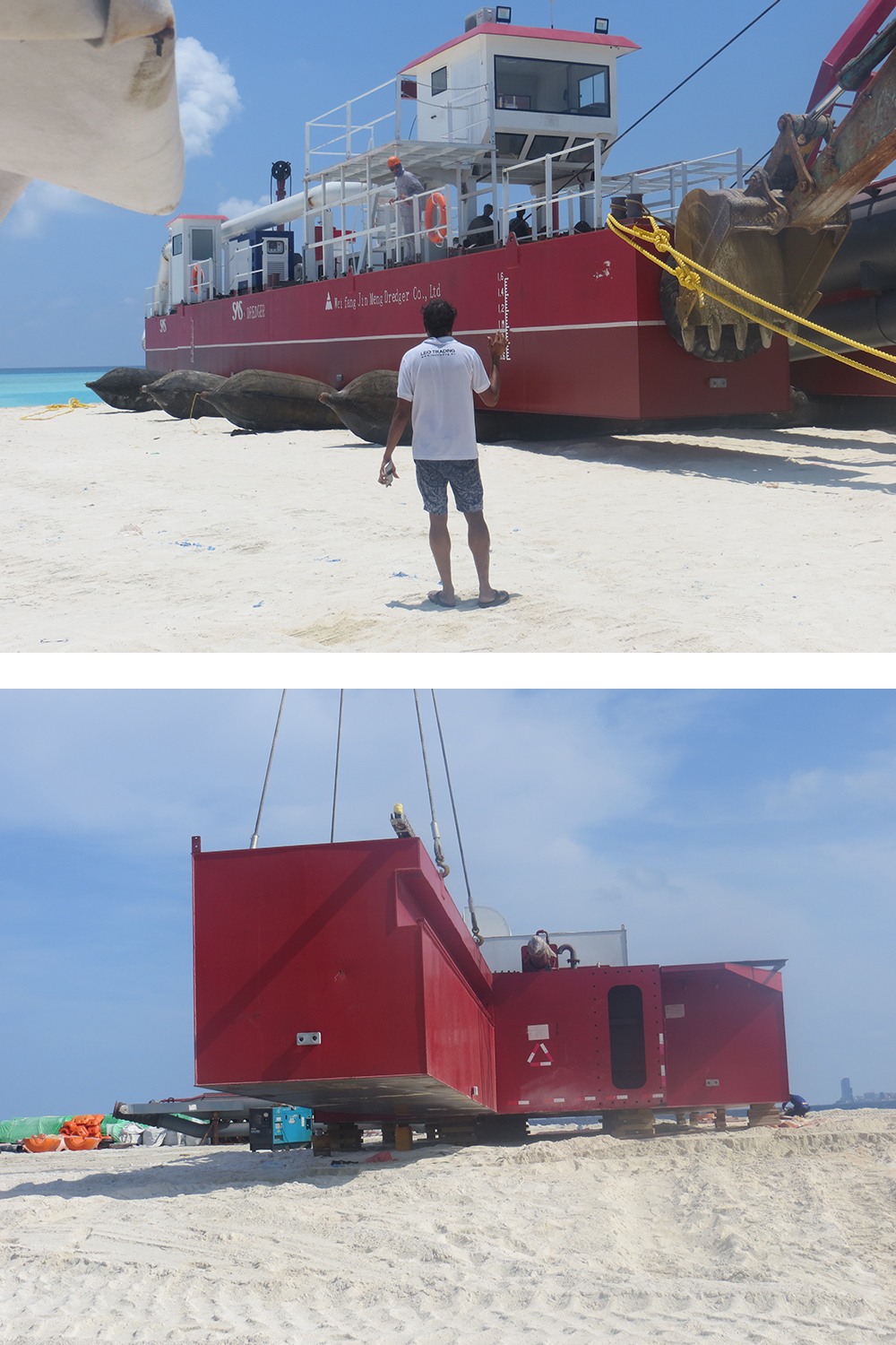 Dredger ship installation process
