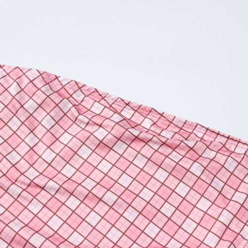 OEM maufactory long -sleeved short skirt side polyester women's pink lattice dress