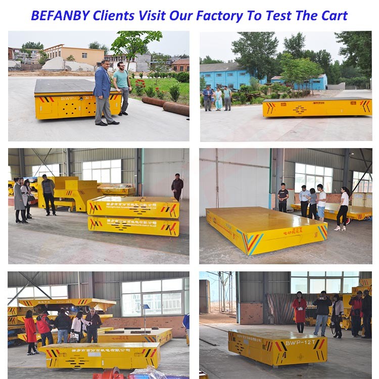 Self - Loading Trackless Transfer Cart Trolley 100MT On Concrete Floor