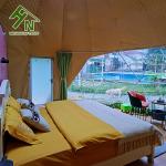 Wholesale Price Green Canvas Geodesic Dome Tent For Glamping