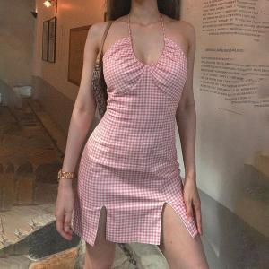 China Backless Halter Neck Strap Backless 76cm Sexy Women Dresses wholesale