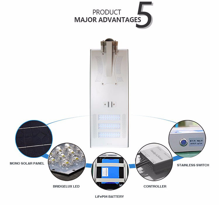 Factory price 3 years warranty LifePo4 battery Solar lamps led 60w for street retrofit kits solar street light