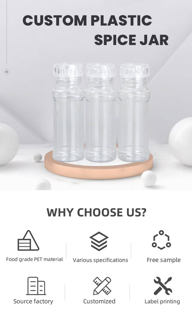 250ml PET Spice Bottles Condiments Salt And Pepper Containers