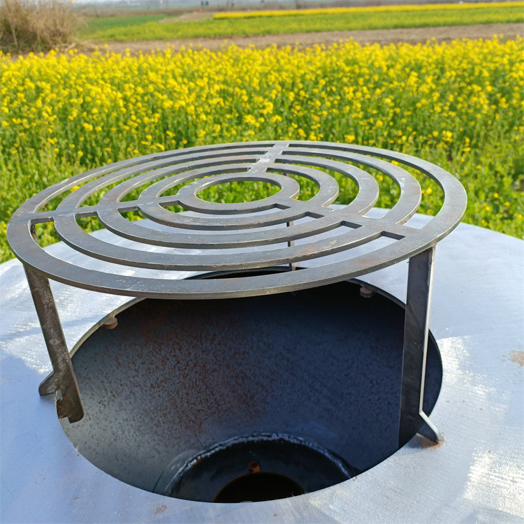 Outdoor Weathered Corten Metal Fire Pit With Grill Table BBQ Charcoal Grill CE