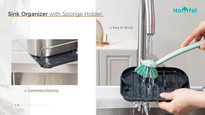 Efficiently Store Your Kitchen Essentials With OEM ODM Sink Caddy Shelf Drying Rack