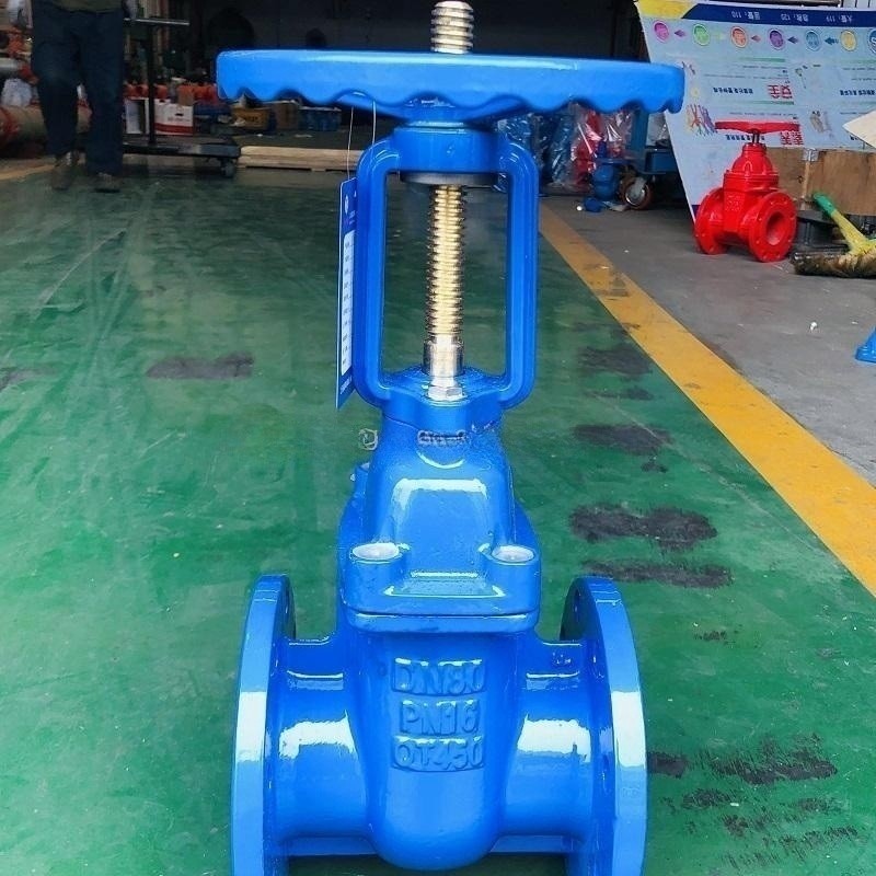 Blue Metal Seat Gate Valve PN10 Gate Valve Ductile Iron Handwheel Operation