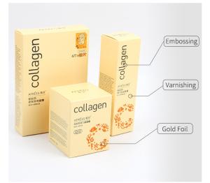China Varnishing Gold Foil Paper CMYK Makeup Cosmetic Packaging Boxes wholesale
