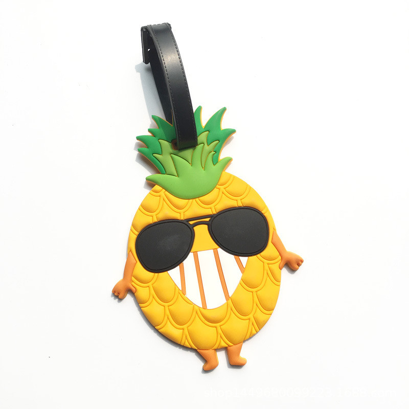 Fruit Luggage Straps Suitcase Tags Set Travel Adjustable Suitcase Belt Silicone Luggage Tags With Name ID Card