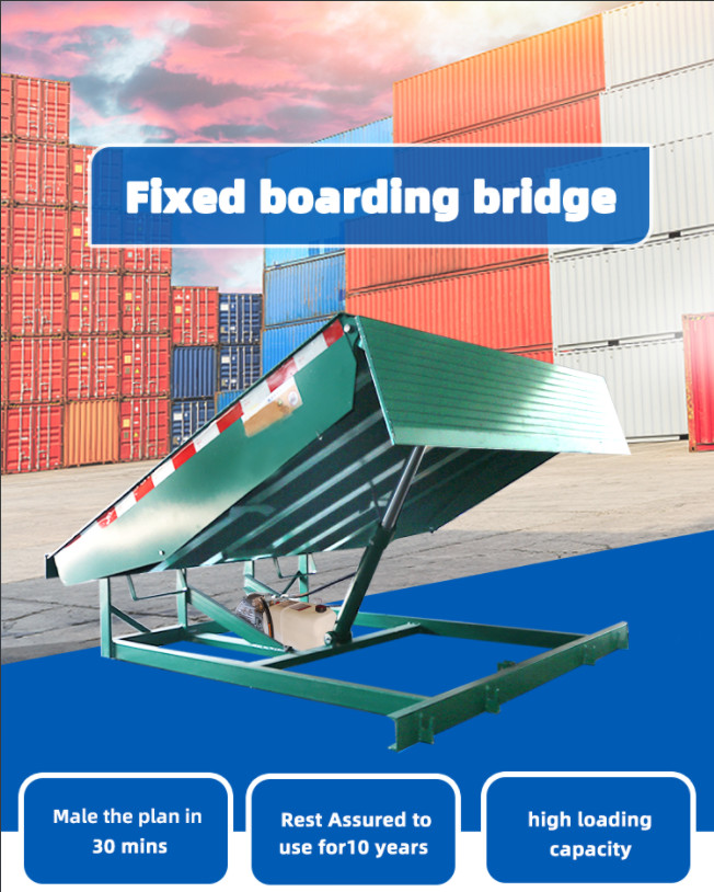 Blue Mechanical Loading Dock Leveler 20T Warehouse Fixed Hydraulic Dock Leveler