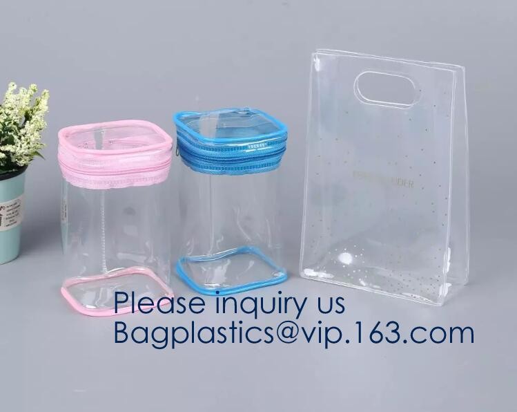Small Clear PVC Waterproof Bag with Zipper Closure, Mini Portable Transparent Plastic Organizer Pouch for Cosmetic, Make
