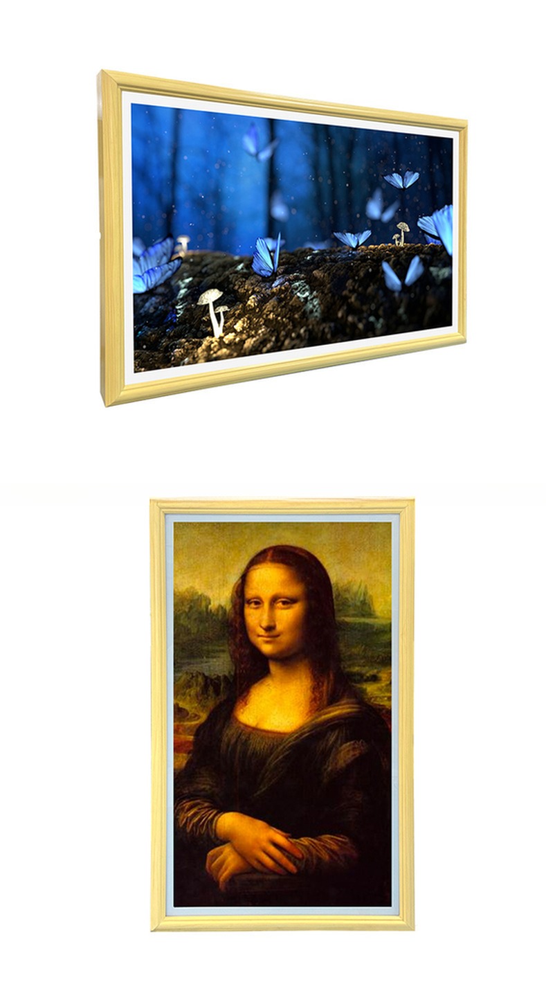 32" inch wooden frame LCD video photo frame NFT display for gallery advertising signage kiosk with WIFI network Android OS