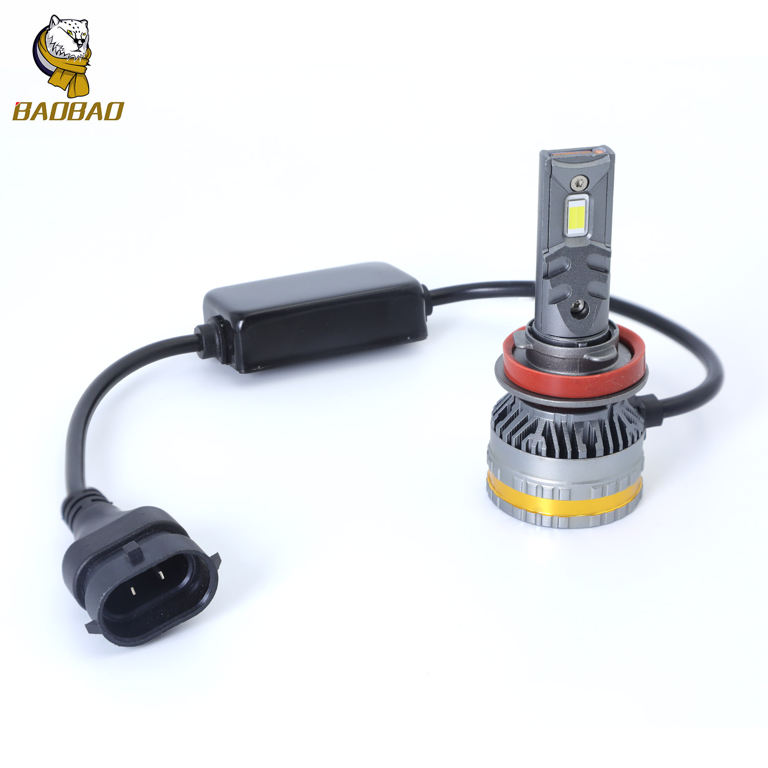 White High Bright Silver Metal Universal Car Headlight Lamp 45W