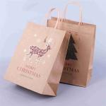 ROHS Christmas Brown Paper Grocery Bags Bulk Paper Bags With Handles CMYK