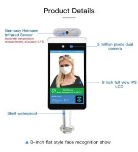 China 15W 8 Inch Face Recognition Infrared Human Body Thermometer wholesale