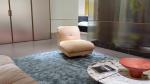 High End Hotel Lobby Furniture Simple Frosted Leather Swivel Single Lounge Chair