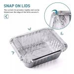 Hotsale Food Grade Custom Logo Rectangle Aluminum Takeaway Foil Food Containers