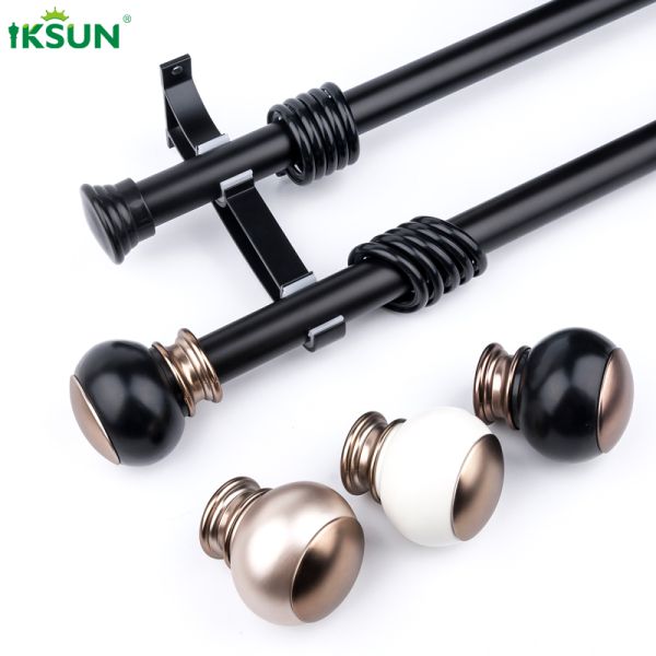Factory Double Curtain Pole Aluminum Alloy Smooth Mute Roman Rod With Fittings Set For Dining Room