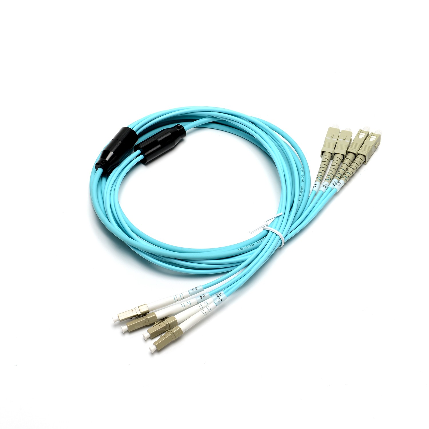 4 Core Sc Lc Fiber Patch Cord Armoured Multi Mode OM3 PVC LSZH 3.0mm