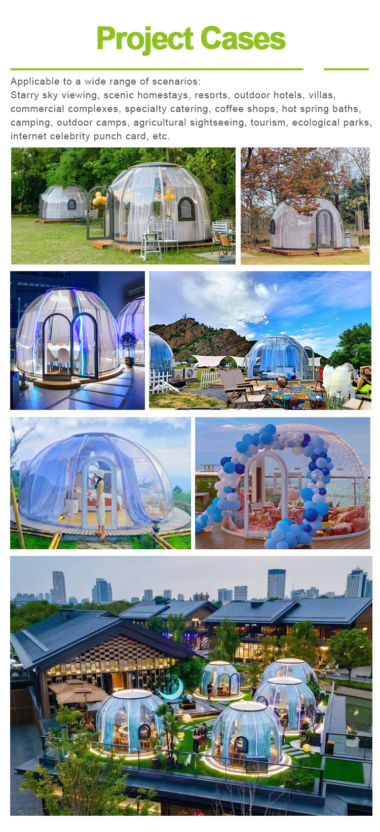 Impact Resistant Giant Clear Bubble Tent Plastic For Geodesic House