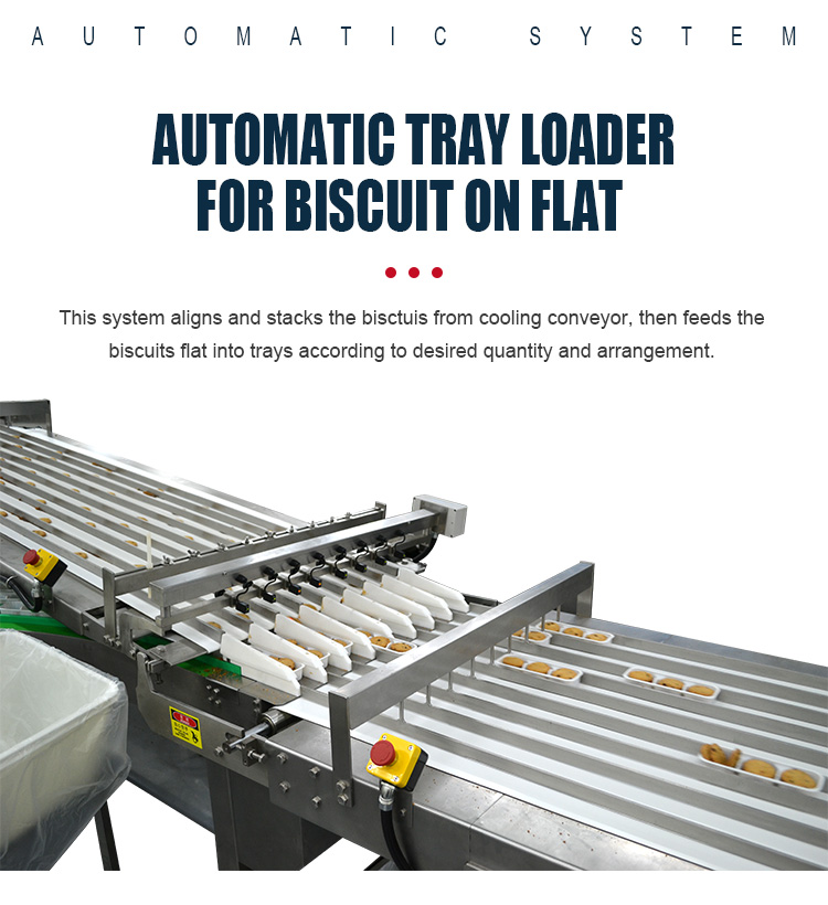 High Speed Biscuit Packing Line Food On Flat Automatic Biscuit Tray Packing Machine