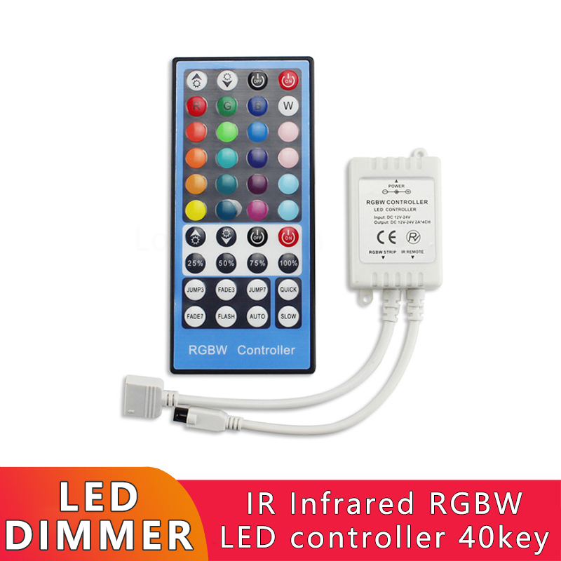 40 Key RGBW Smart LED Strip Controller 5 Pins IR Remote Control For SMD 5050 Strip