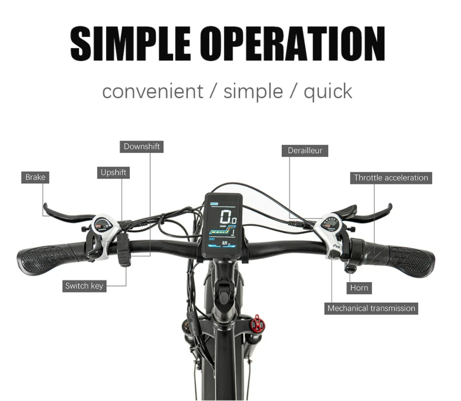 750W 26 Inch Electric Mountain Ebike With 7 Speed Gears And Hydraulic Disc Brake