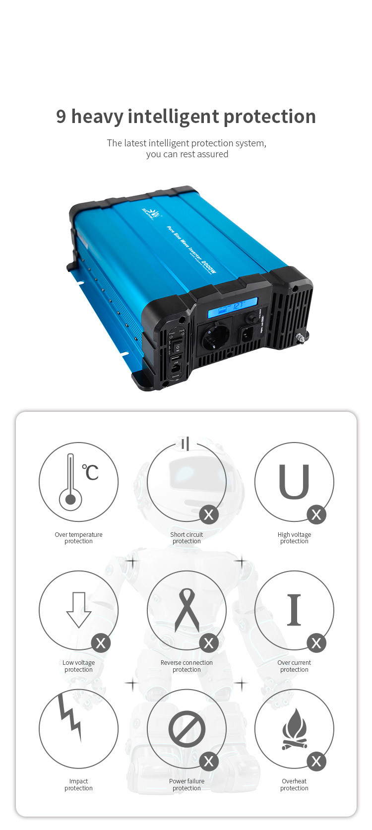 OEM Vehicle 1500 Watt Pure Sine Wave Power Inverter Single Output