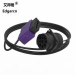 Purple Molding Truck Wiring Harness , J1939 9 Pin Deutsch To Obd2 Cable
