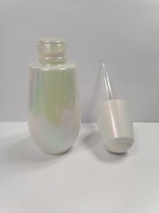 China 50ml Oval Glass Dropper Bottles Holographic Color For Essential Oil wholesale
