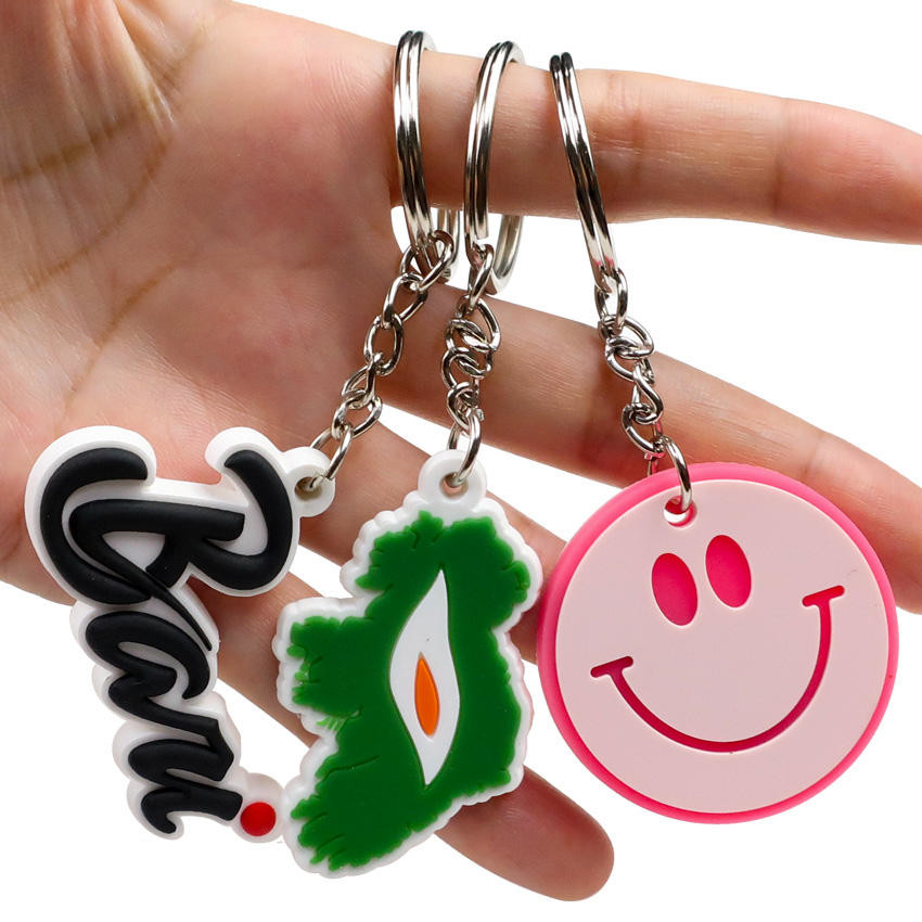 Soft Pvc Keychain 2D 3D Custom Logo Rubber Anime Promotional Key Rings