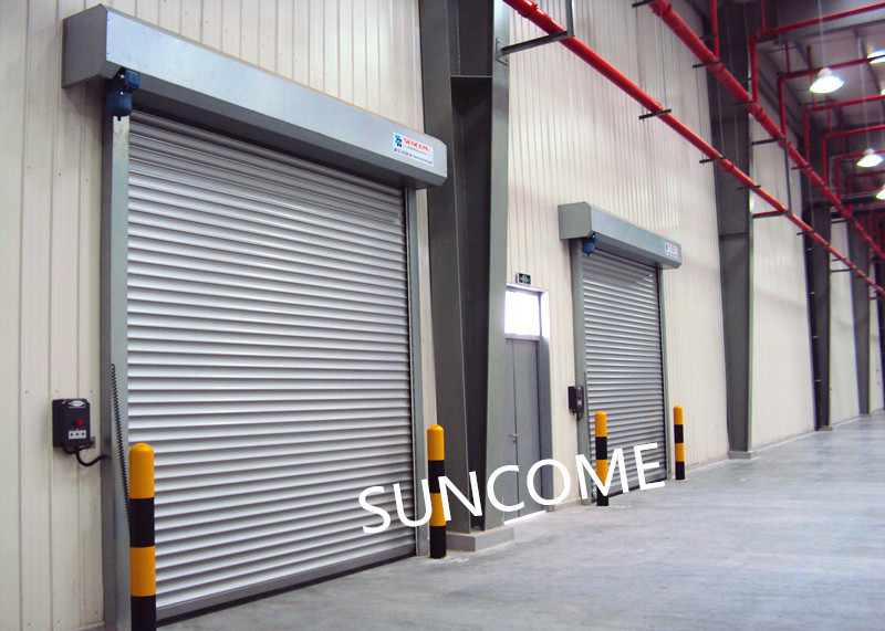Roll Up Aluminum Alloy Panel Workshop Security Doors Wind Load Max 30m / s