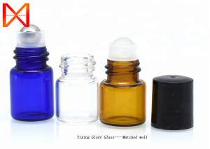 China Stainless Steel Glass Roller Bottles , Amber Roll On Bottles 2ml 5ml 10ml Clear Light wholesale