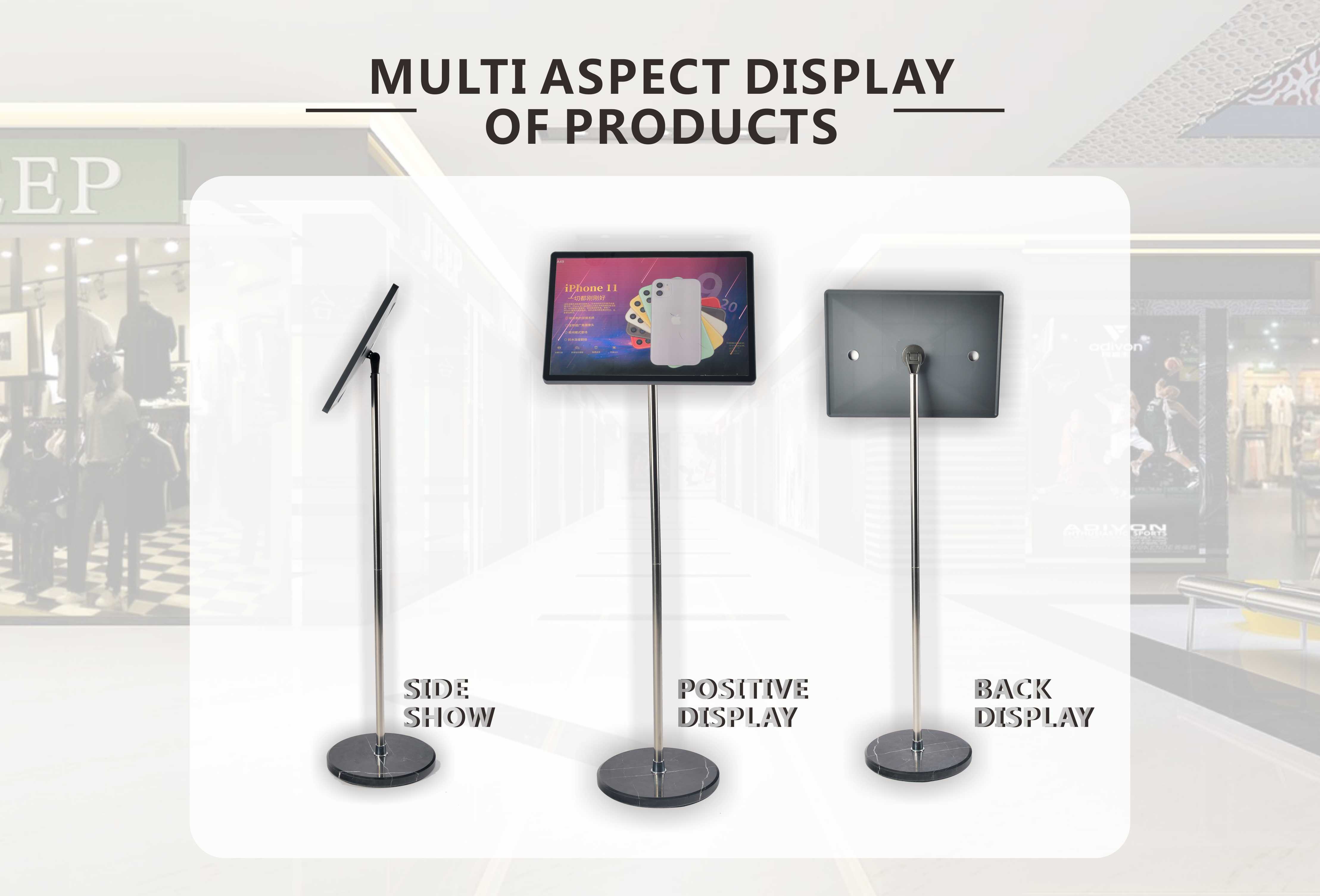 Shopping Mall Poster Board Stand 1290X290mm Advertising Display Equipment
