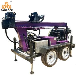 China Water Well Drilling Trailer Borehole Drilling Rig Mobile Hydraulic Water Well Drilling Machine wholesale