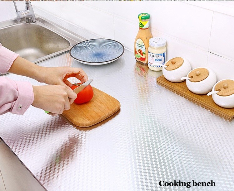 Oil Proof Kitchen Backsplash Wallpaper Vinyl Aluminum Foil Wallpaper High Glossy