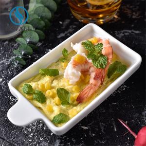 China Savall Novelty Rectangle Solid Pudding White Porcelain Bowls Cafes Coffee Shops wholesale