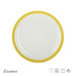 Round Glossy Color Porcelain Dessert Plates, 8 Inch White Stoneware Dishes