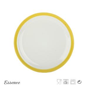 China Round Glossy Color Porcelain Dessert Plates, 8 Inch White Stoneware Dishes Microwave Safe wholesale