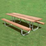 SGS sunproof 6 Seats Metal And Wood Garden Table