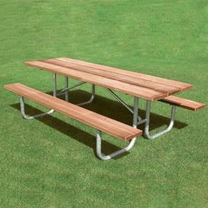 China SGS sunproof 6 Seats Metal And Wood Garden Table wholesale