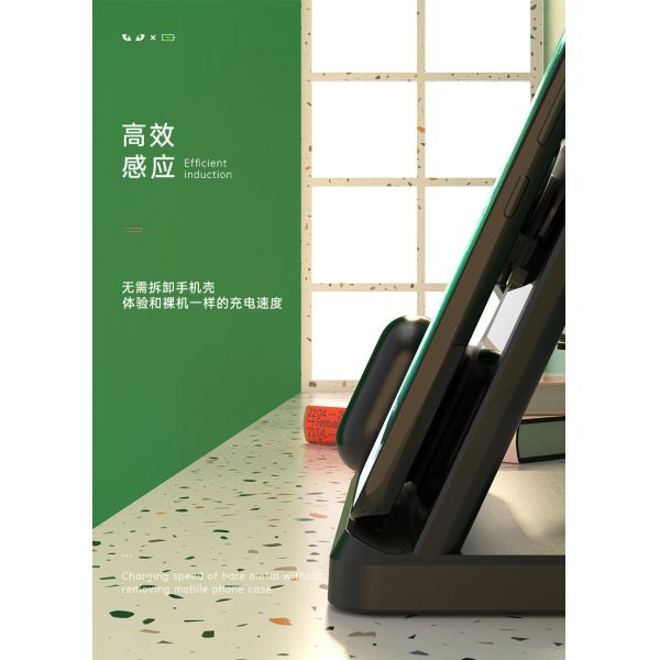 Foldable Flat Wireless Charger Indicator Light Fidget Spinner Light 5V/2.1A Input