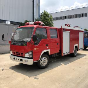China 4X2 ISUZU 600P 3 TONS 130HP EURO 6 BRAND NEW FIRE TRUCK 3000 LITERS WATER TANKER FIRE TRUCK wholesale