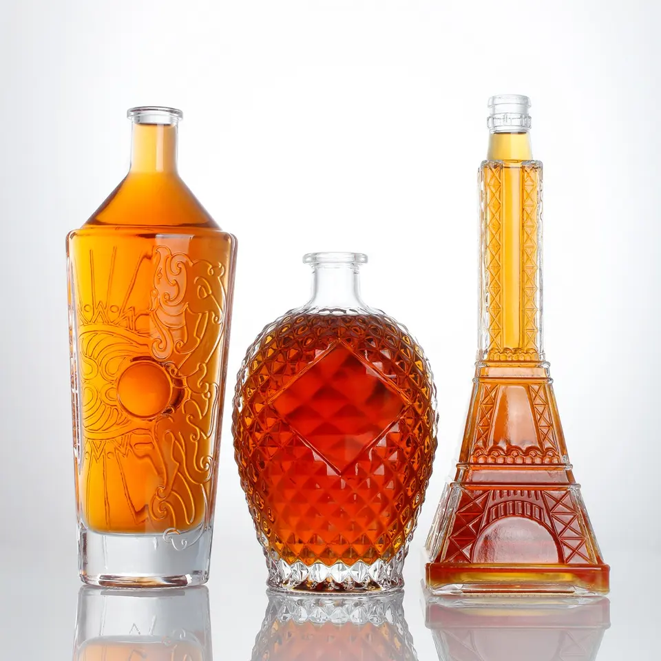 Surface Handling Decal 500ml 750ml Round Extra Flint Whisky Vodka Brandy Glass Bottle