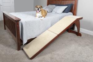 China Solid Wood S L Bed Ramp For Dogs Cats 70 Inch Long No Slipping wholesale