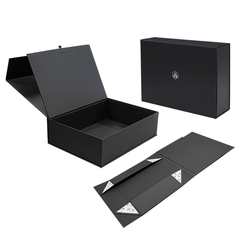 Luxury Paper Flip Top Cardboard Box Black Custom Magnetic Box Packaging