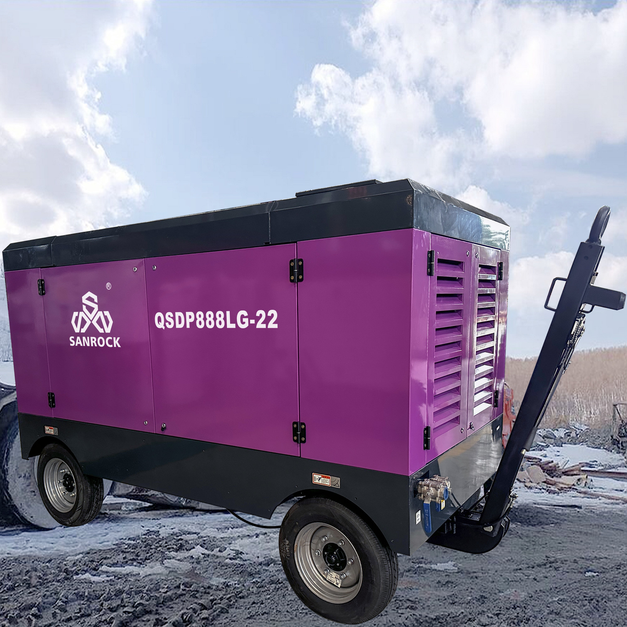 High Pressure Mining Diesel Engine Screw Air Compressor Machine