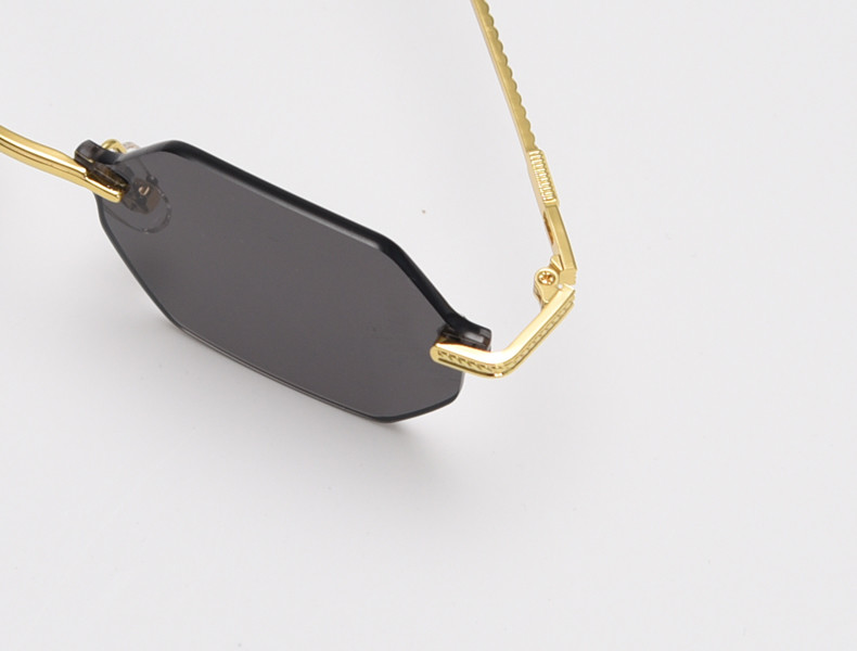 UV400 Stylish Polarized Sunglasses Elegant Irregular Lens Women Rimless