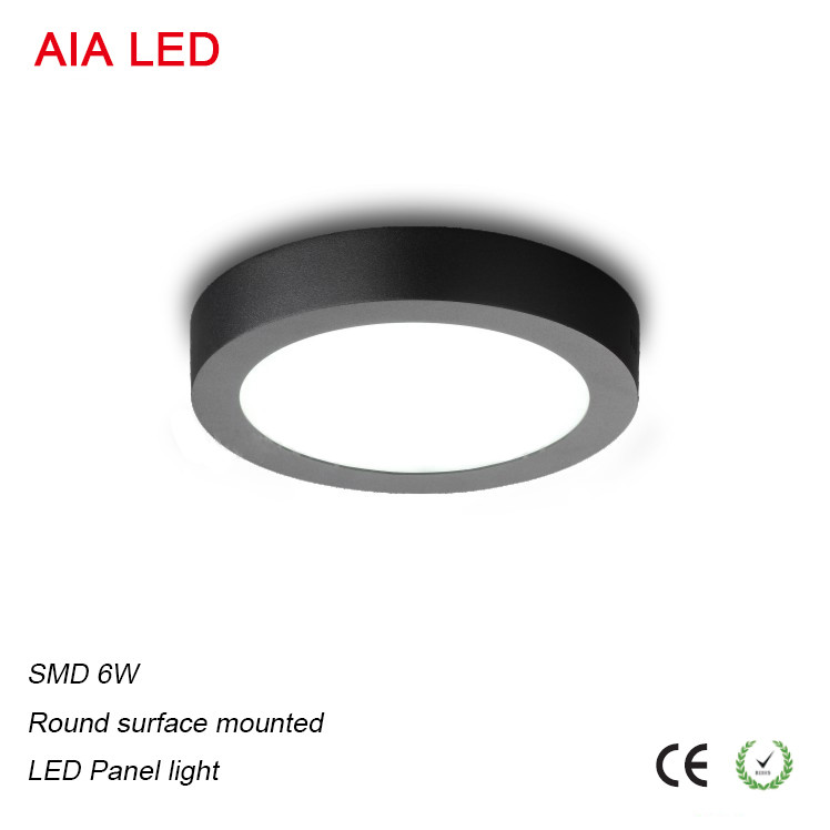 Surface mounted round black LED ceiling light for bedroom used