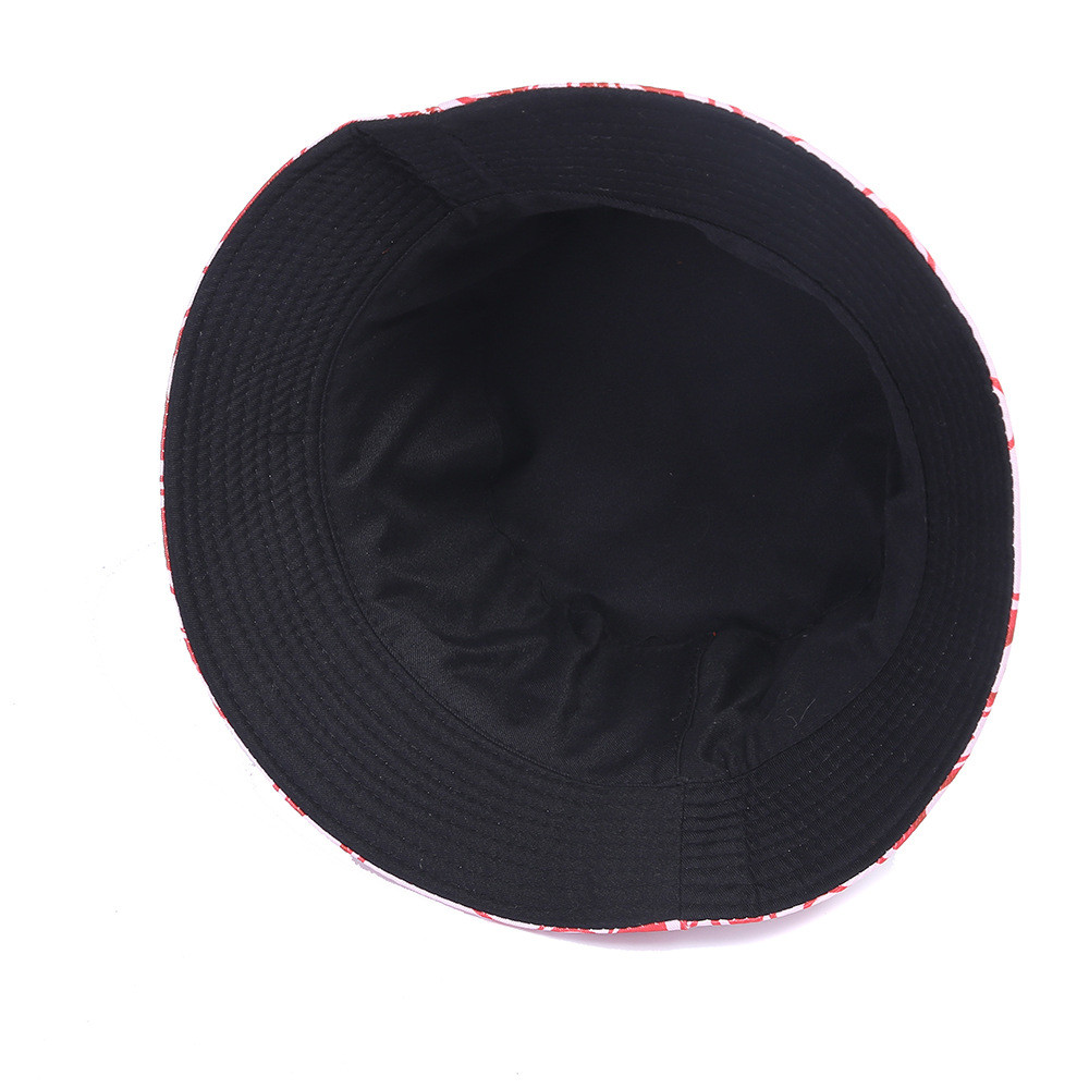 Summer Heart Print Double-Sided Sunscreen Fisherman Hat For Women